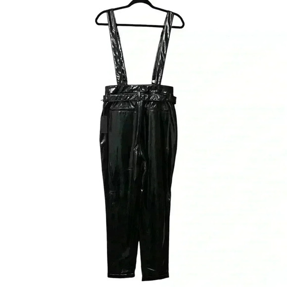 BLANKNYC Other Worldly Overall Women’s 29 Shiny Black Vegan Leather Punk NWT - Picture 4 of 16